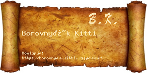Borovnyák Kitti névjegykártya